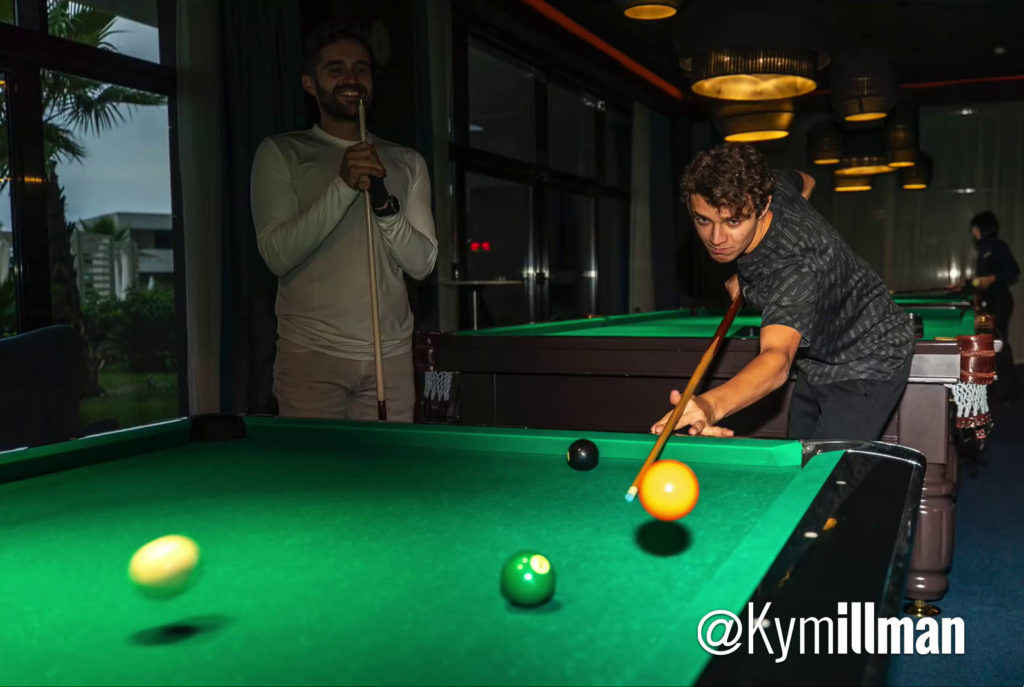 Lando Norris playing pool