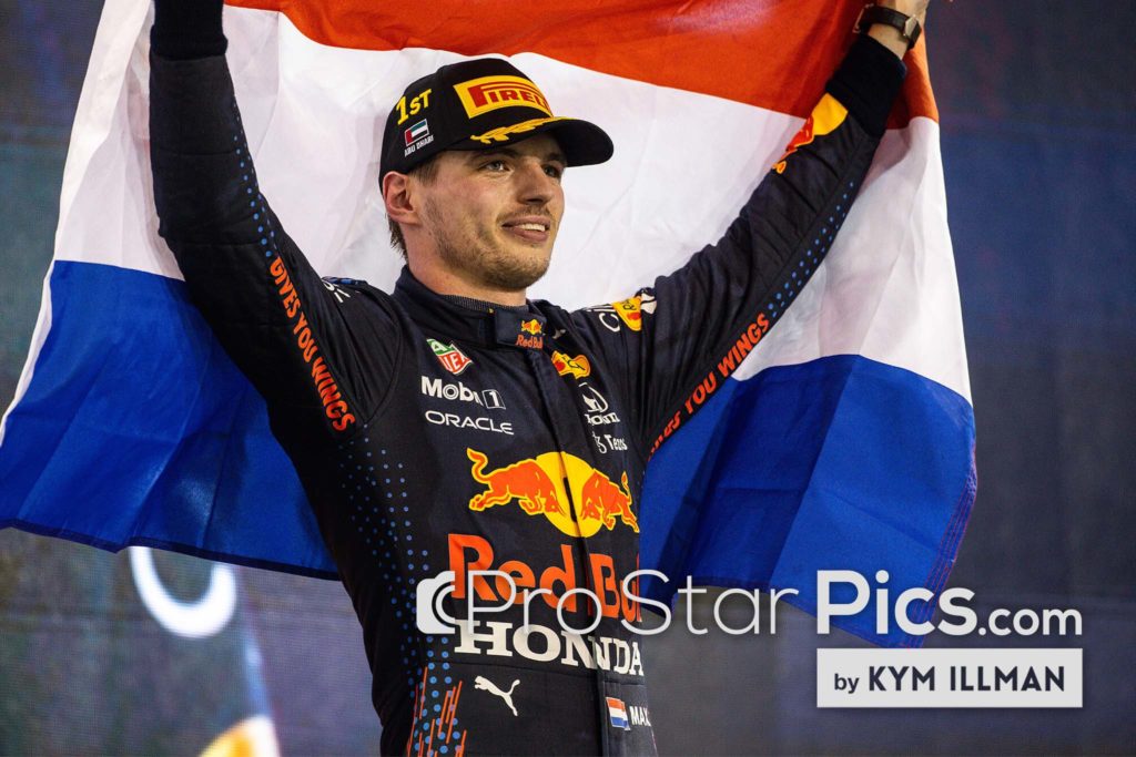 Baru-F1-Juara Dunia-Max-Verstappen-Red-Bull-Driver-Celebrates-Podium