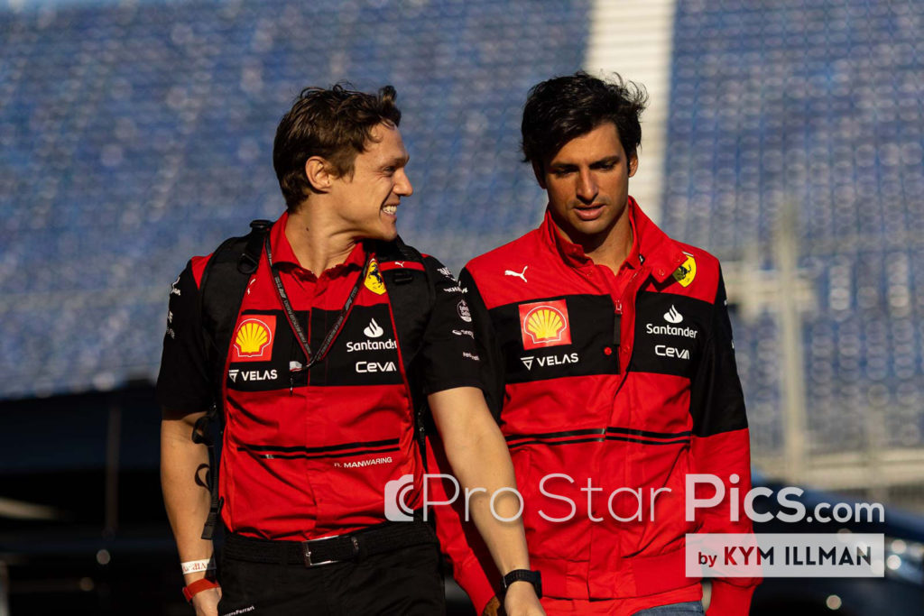 Ferrari F1 driver Carlos Sainz trainer Rupert Manwaring