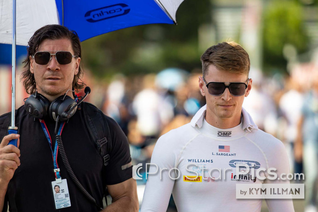 american f1 rookie Logan Sargeant with new F1 trainer Ben Jacobs