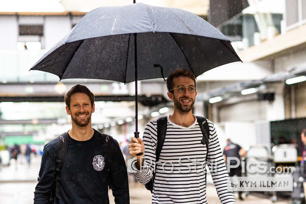 Romain Grosjean and Kim keedle walking