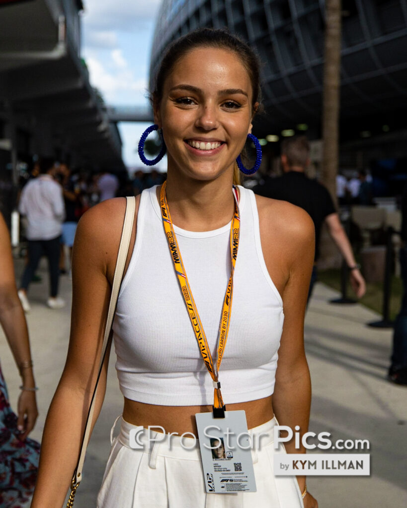 Daniel Ricciardo's girlfriend Heidi Berger in the MIami F1 paddock