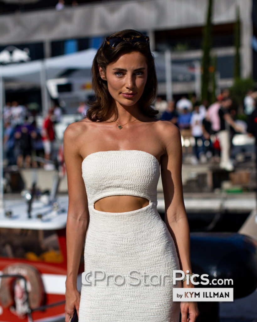Carlos Sainz girlfriend Rebecca Donaldson in the Monaco F1 paddock