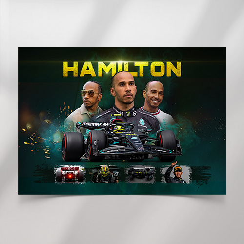 Lewis Hamilton Mercedes Poster