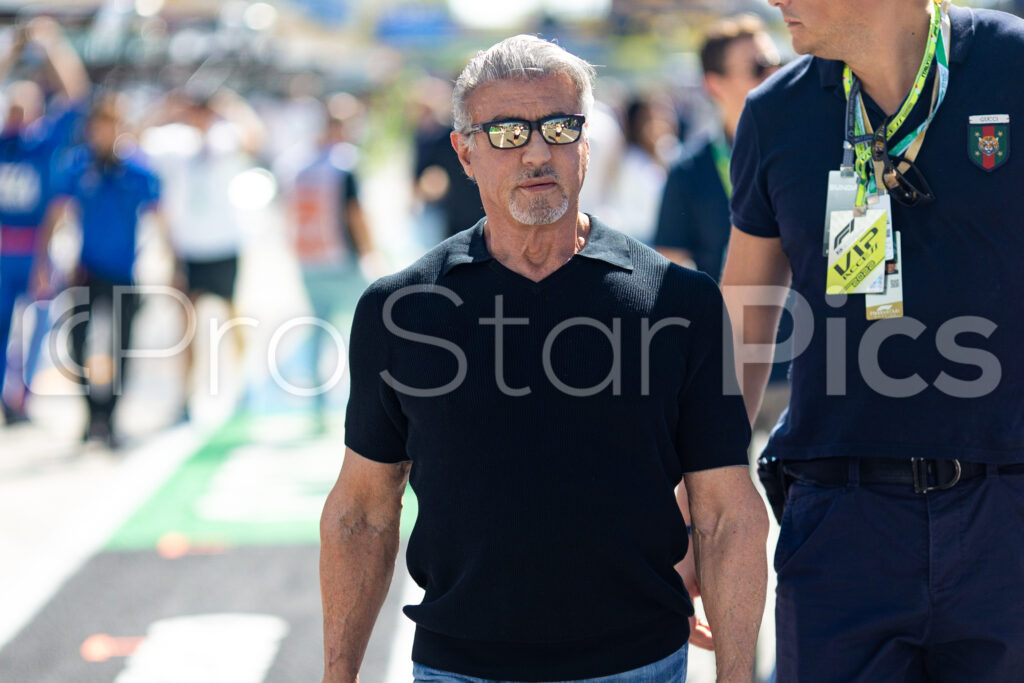 Sylvester Stallone F1 celebrity walks in the F1 paddock