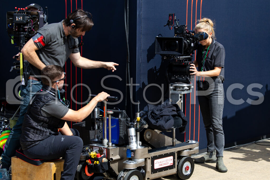 F1 movie APX GP film crew in the F1 paddock