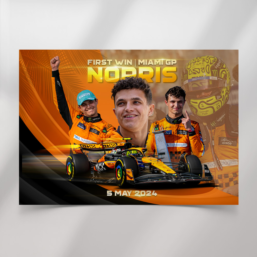Lando Norris First Win Poster