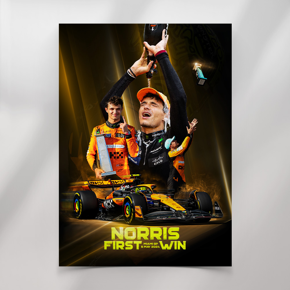 Lando Norris First Win Poster