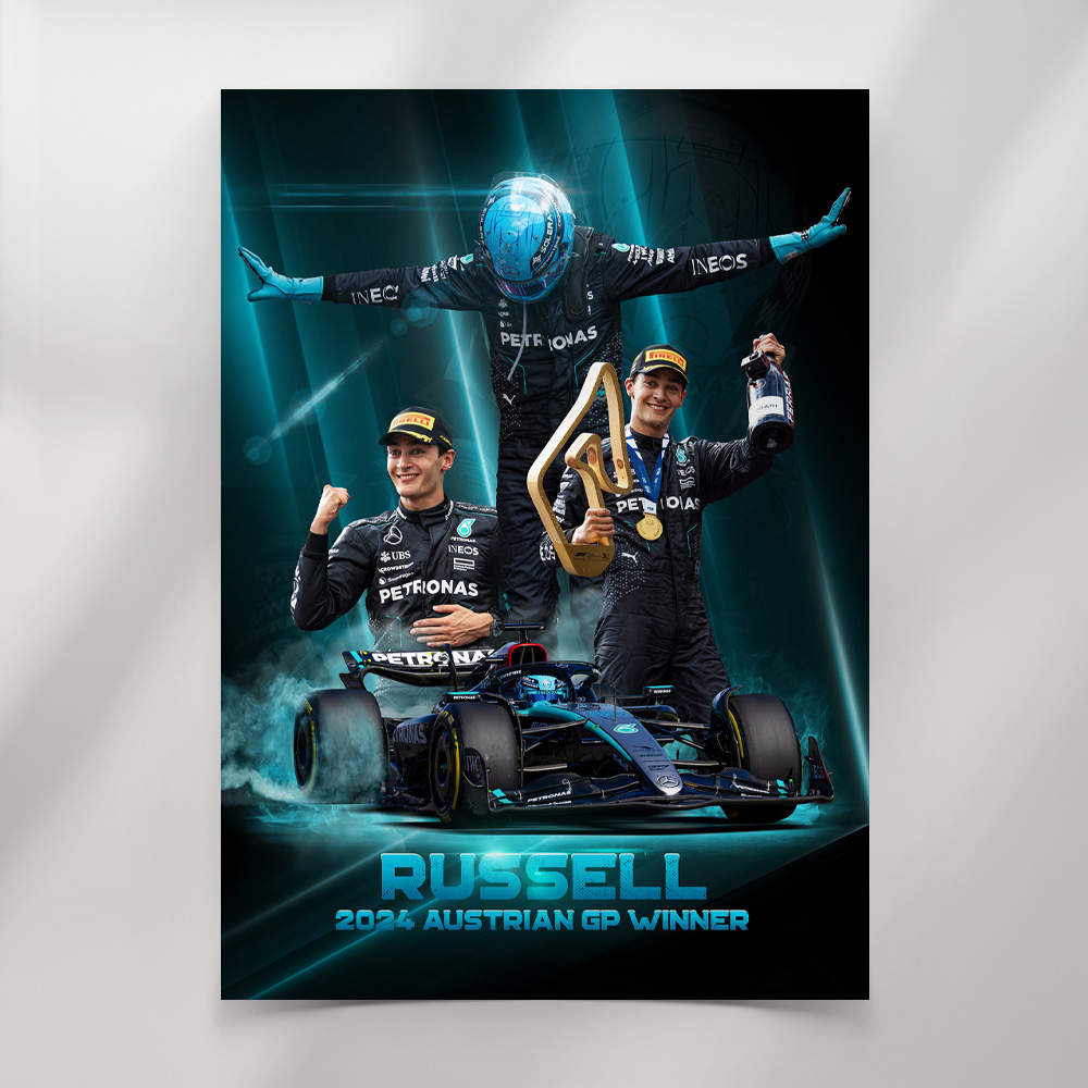 George Russell Austrian Win Poster