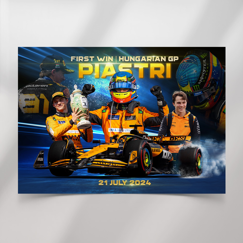 Oscar Piastri First Win Poster