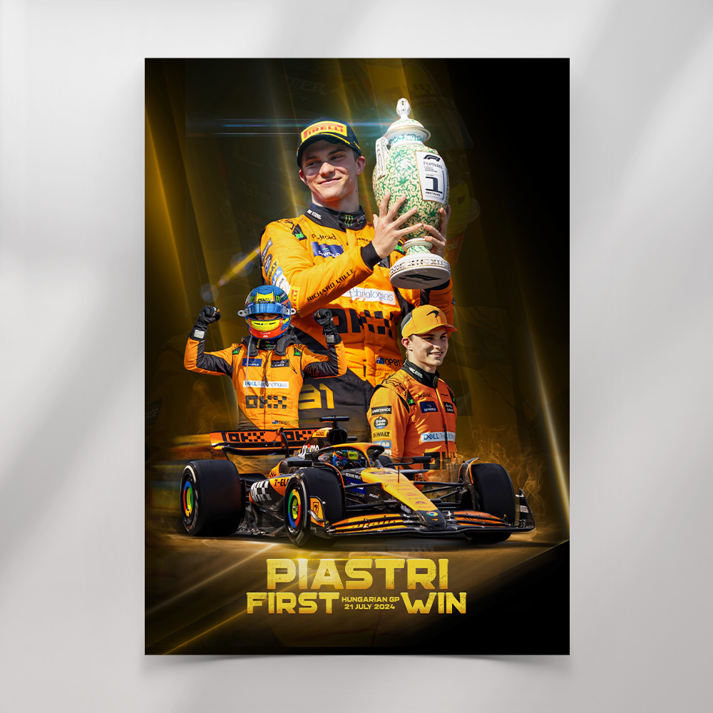 Oscar Piastri First Win Poster