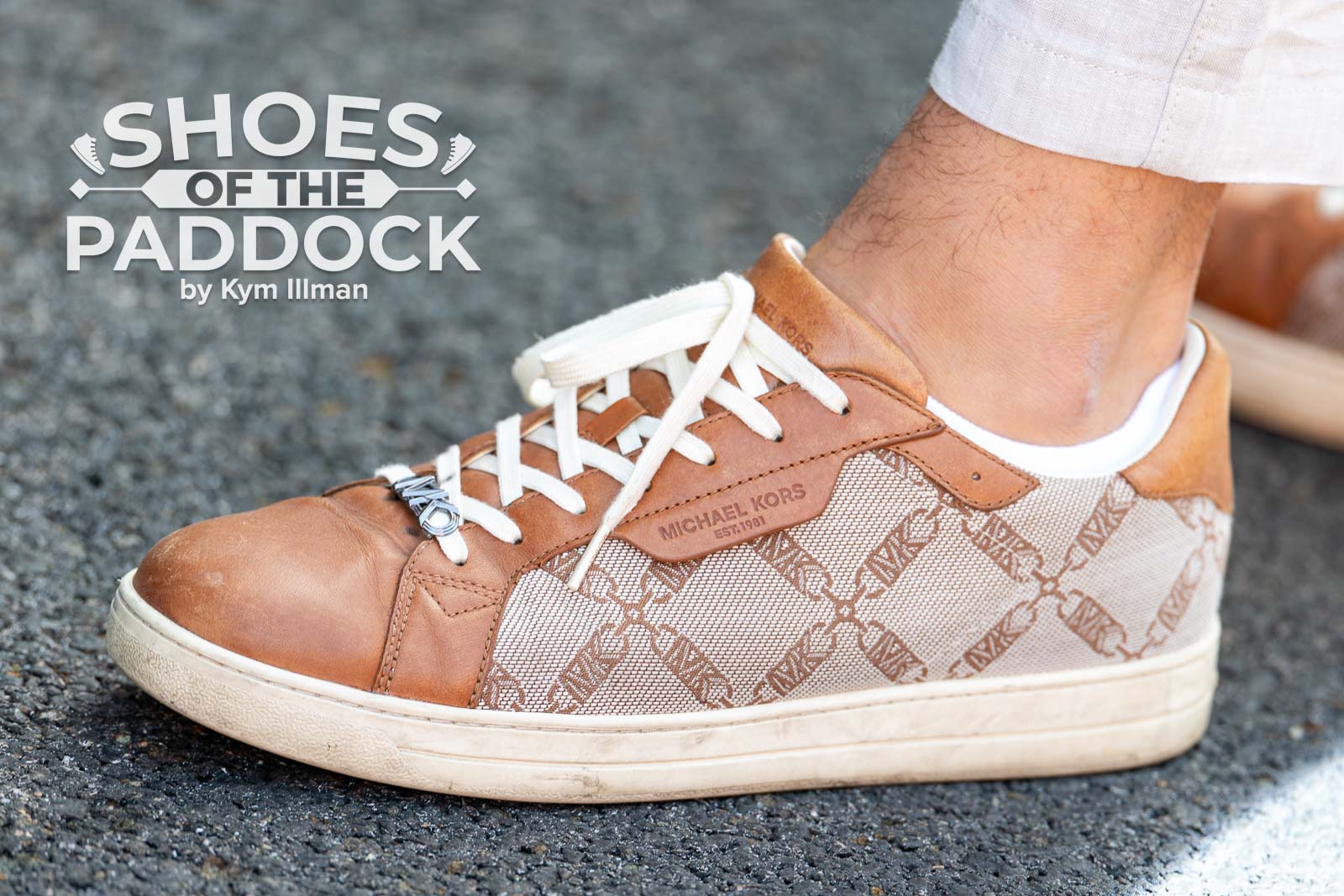 Michael Kors sneakers at the Hungarian GP, 2026. (Kym Illman / Pro Star Pics)