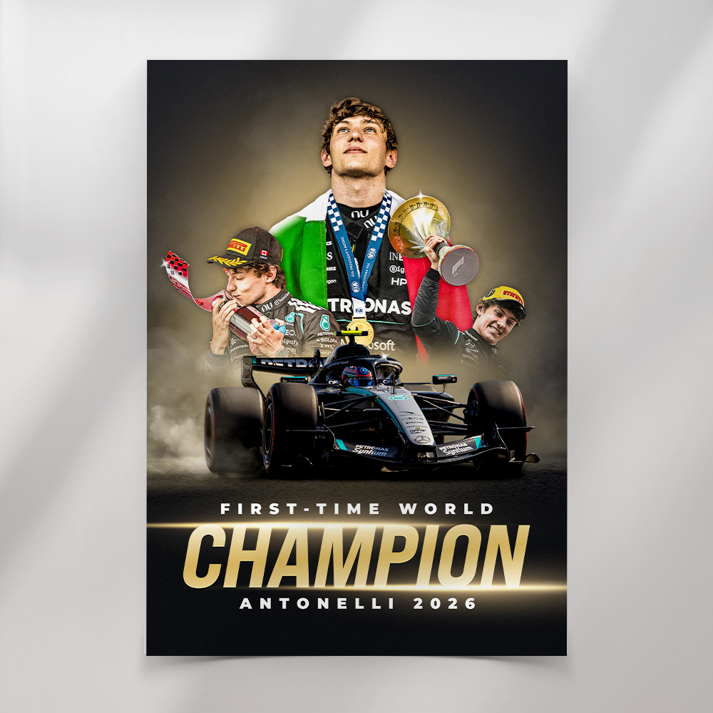 Kimi Antonelli First Time World Champion 2026 Poster