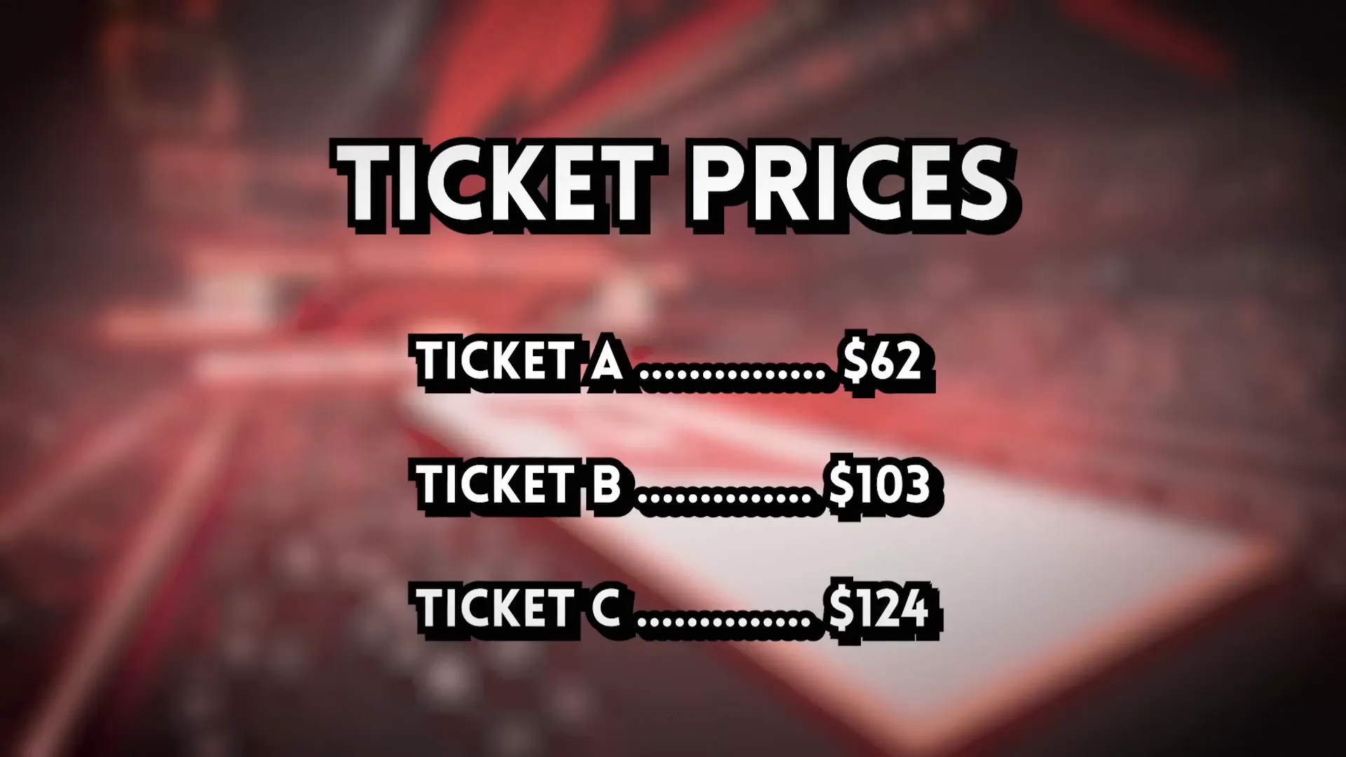 Ticket prices for the launch event