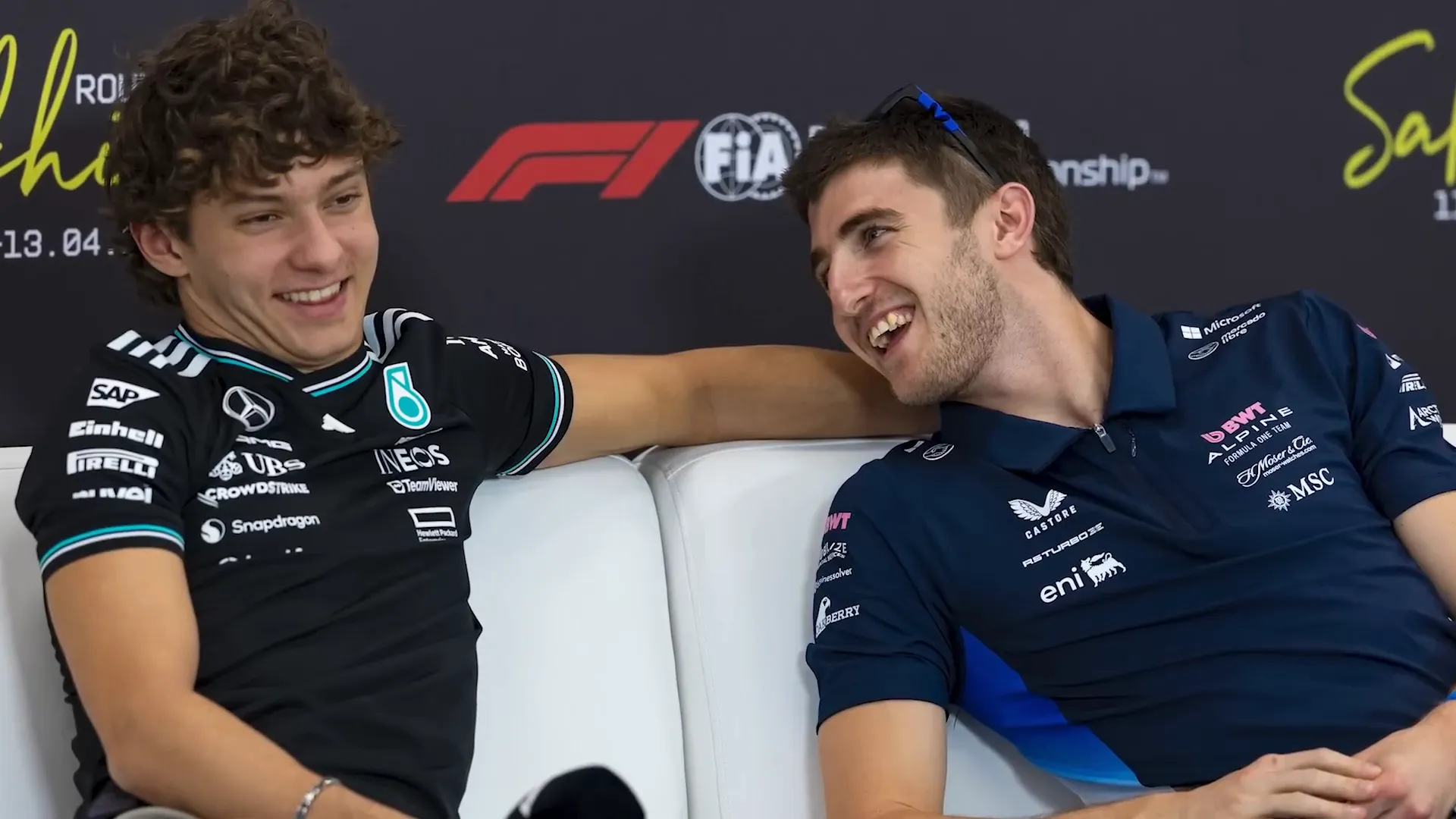 Kimi Antonelli and Jack Doohan chatting