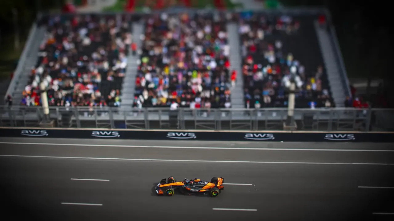 Lando Norris driving during the Azerbaijan GP weekend