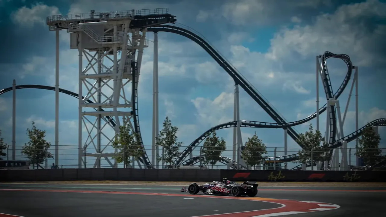 A roller coaster testing near the Austin track
