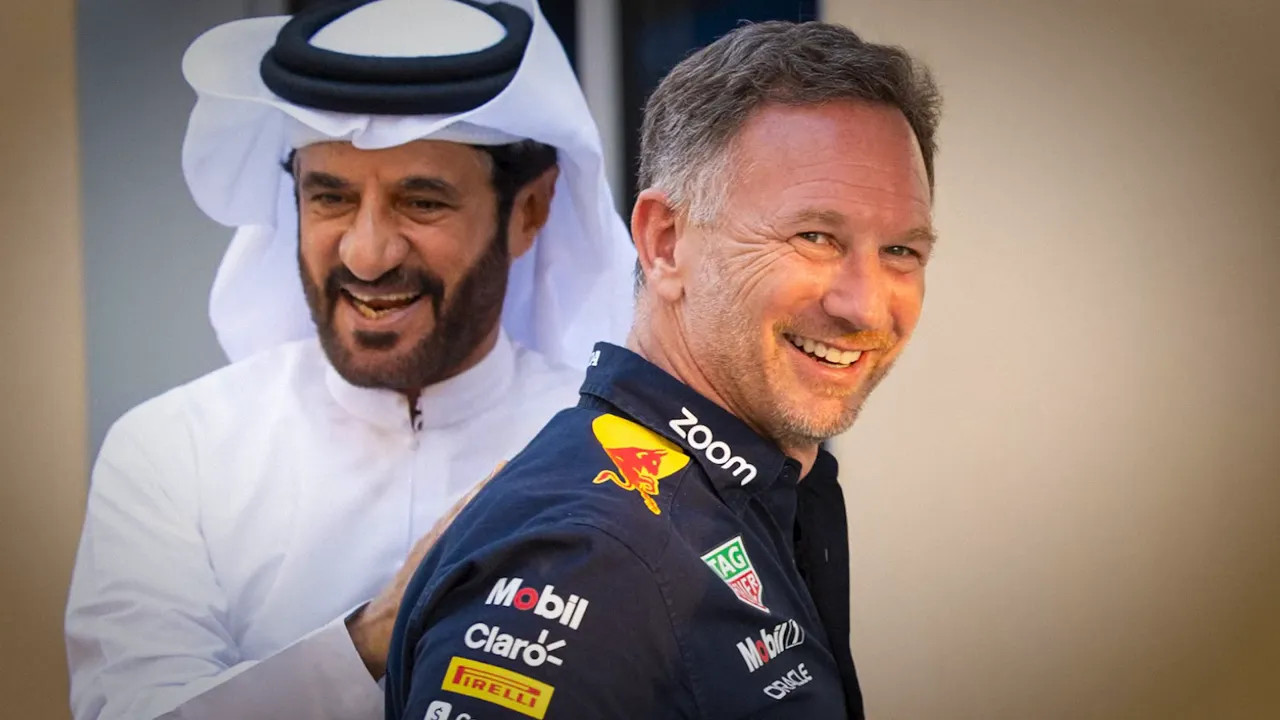 Christian Horner arriving at a paddock dinner
