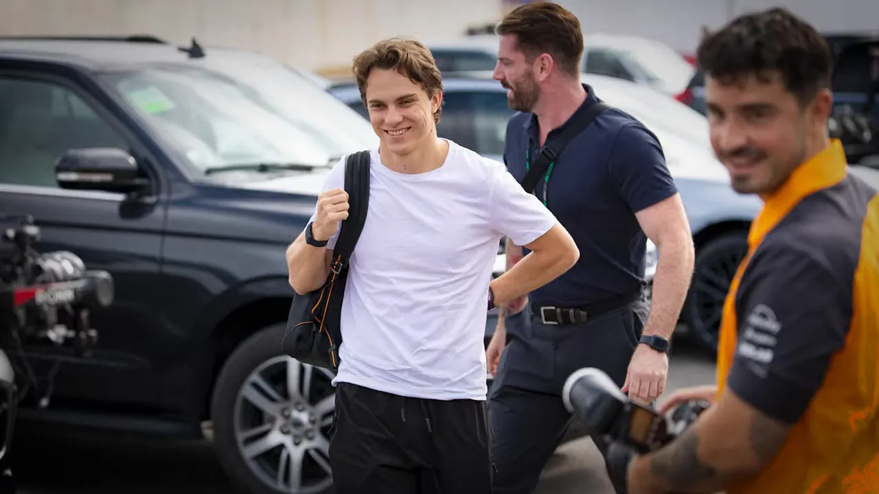 Oscar Piastri in casual track outfit