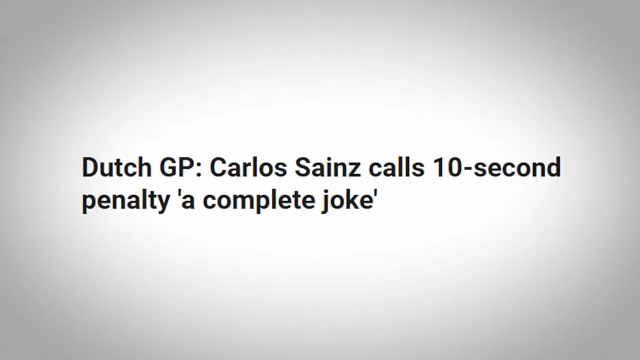 text reading Williams right of review over Sainz Dutch GP penalty successful