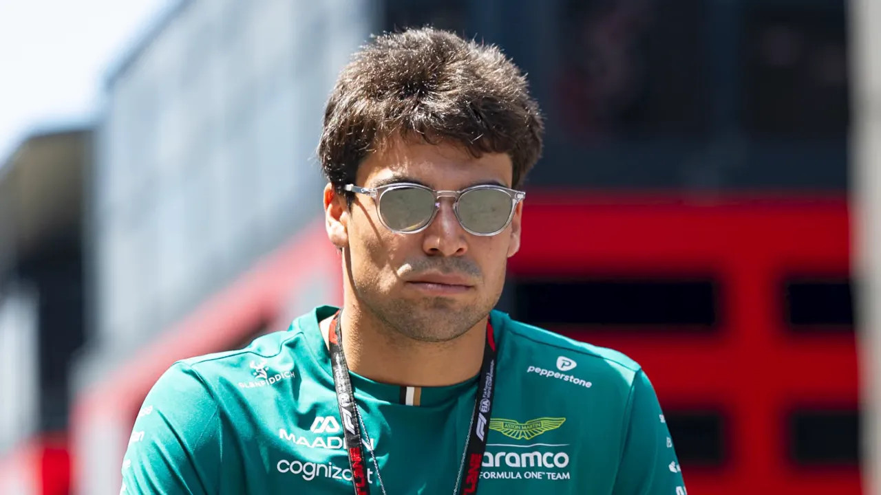 Black screen showing a social media post quoting Lance Stroll's replies