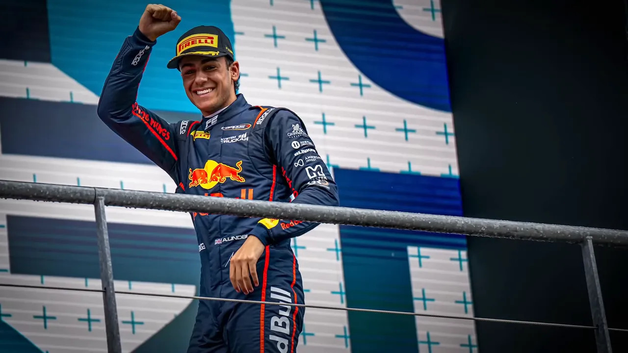 Arvid Lindblad during F2 testing on the way to potential F1 seat
