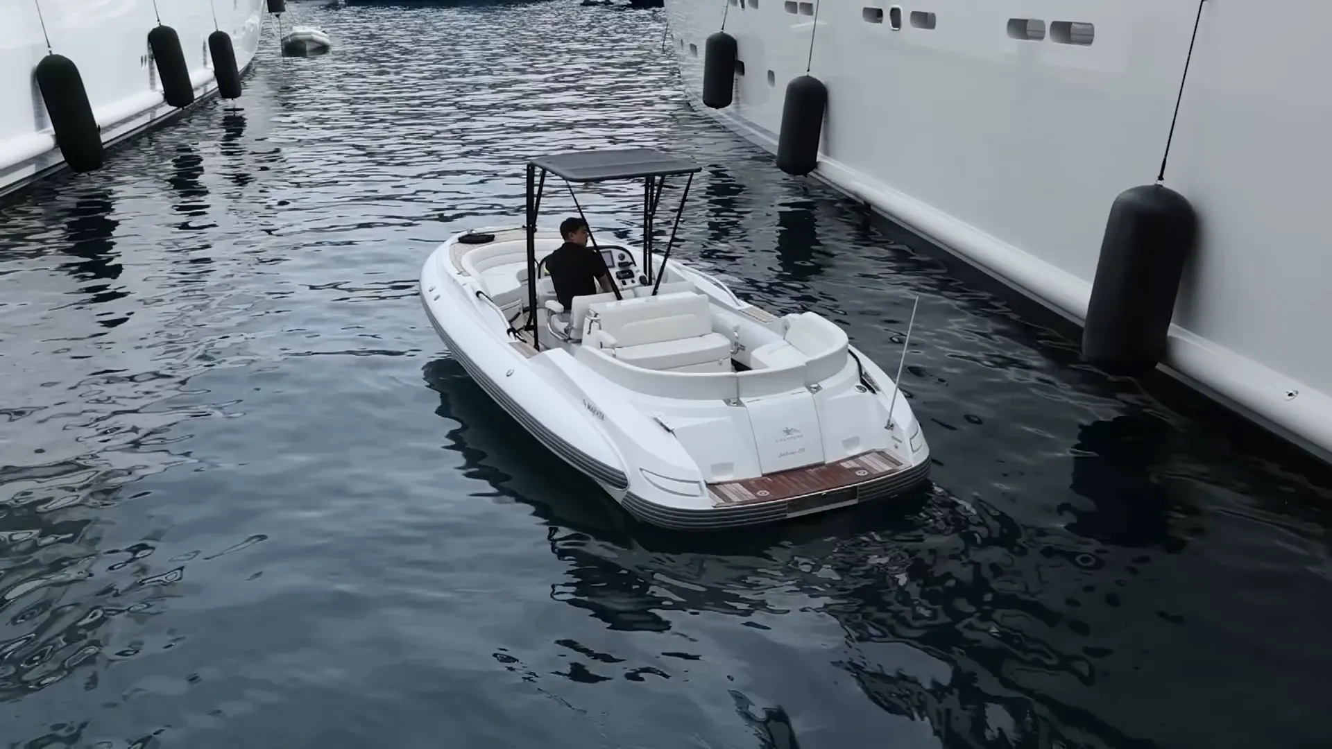 Lance Stroll traveling by tender.