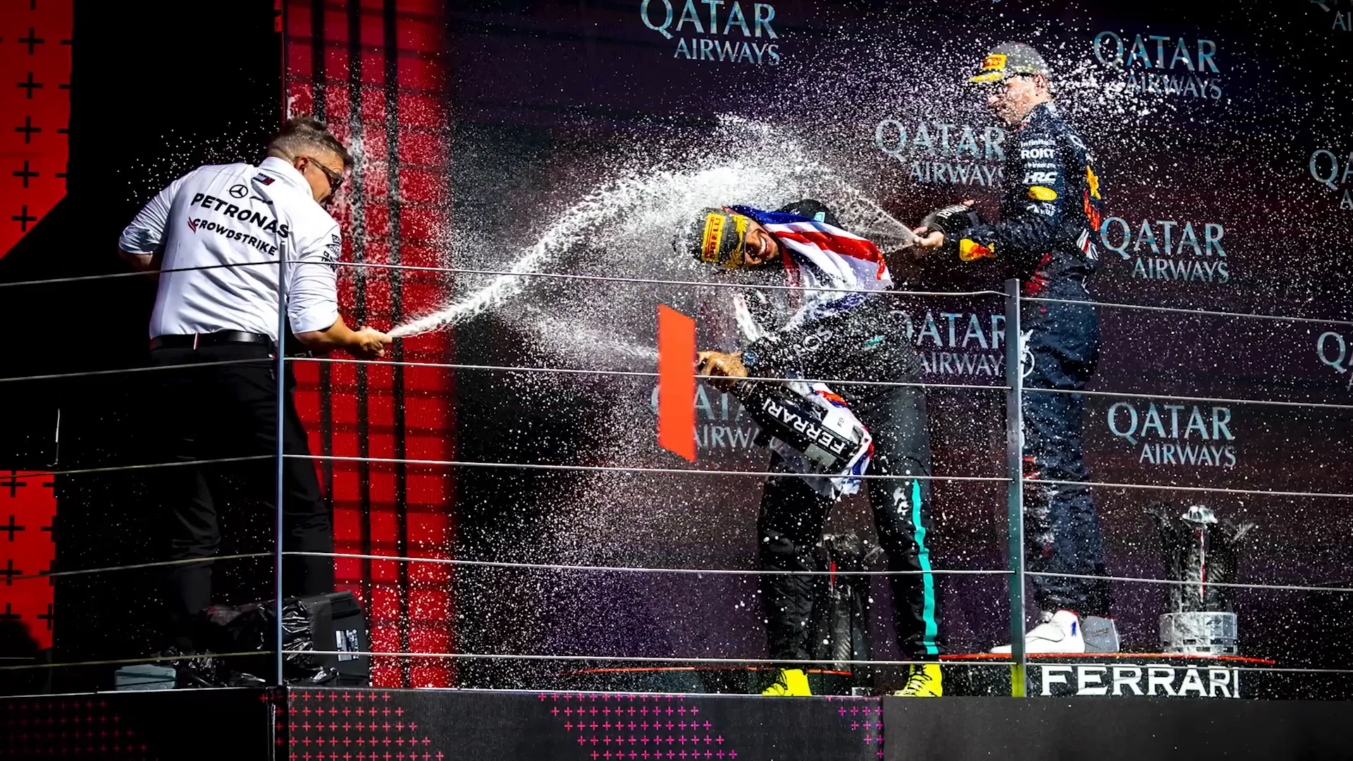 Champagne Celebration on Podium