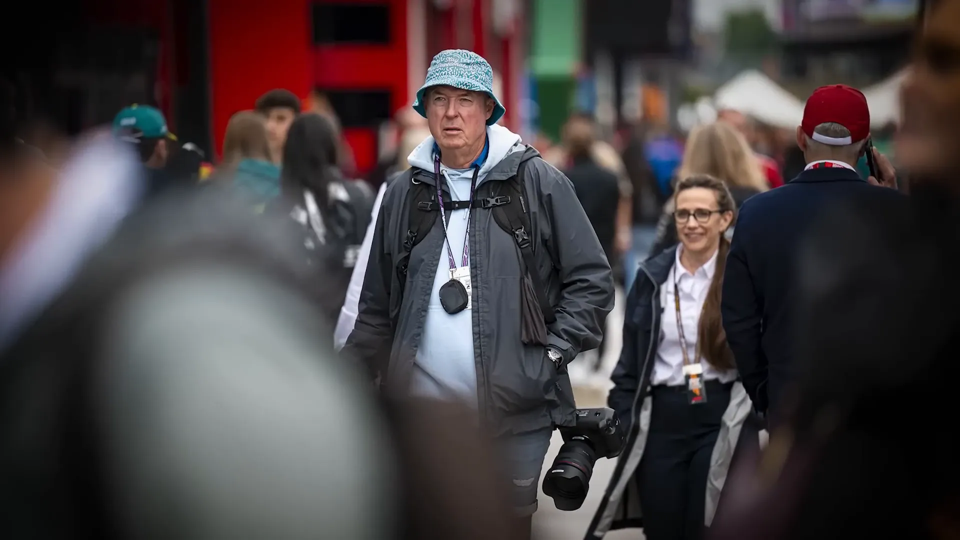 Photographer working long hours at F1 race