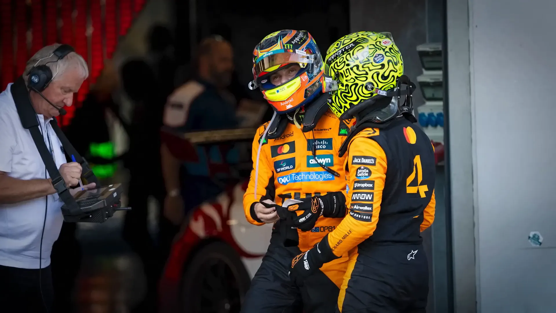 Lando Norris and Oscar Piastri focused during race preparation