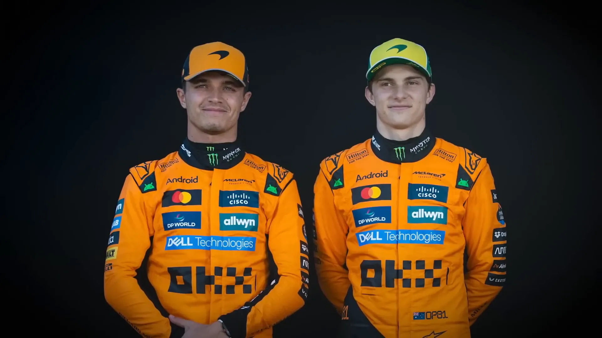 Lando Norris and Oscar Piastri on McLaren podium