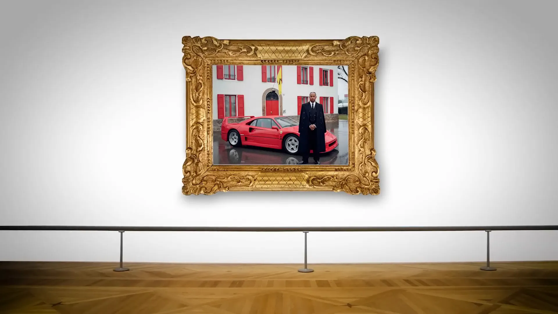 Lewis Hamilton's iconic photo outside Enzo Ferrari's home