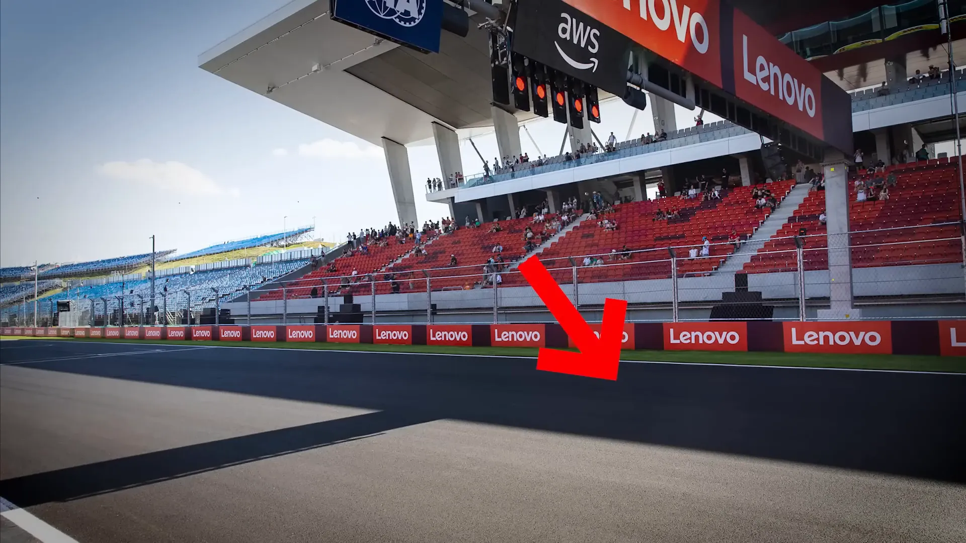 Hungaroring starting grid showing shaded and sunny sides