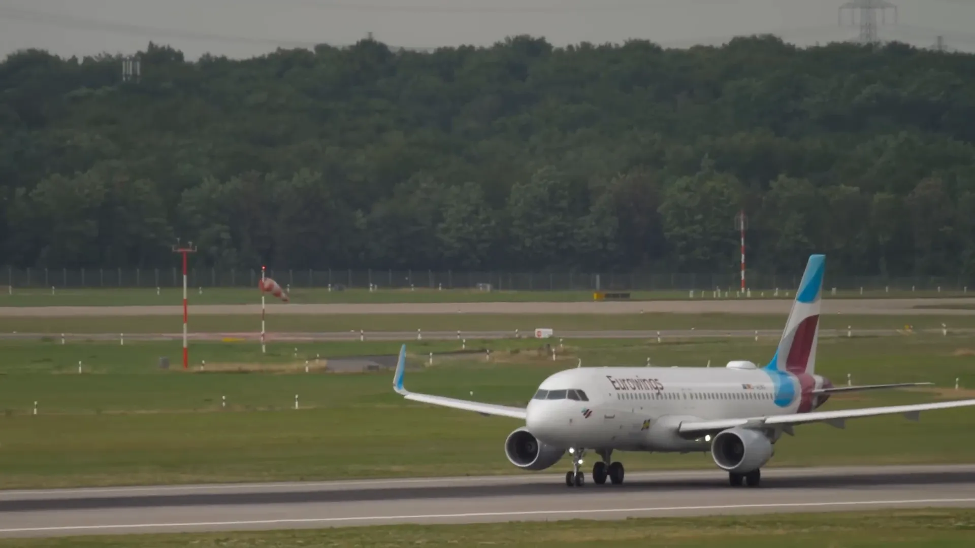Eurowings aircraft at London Heathrow terminal