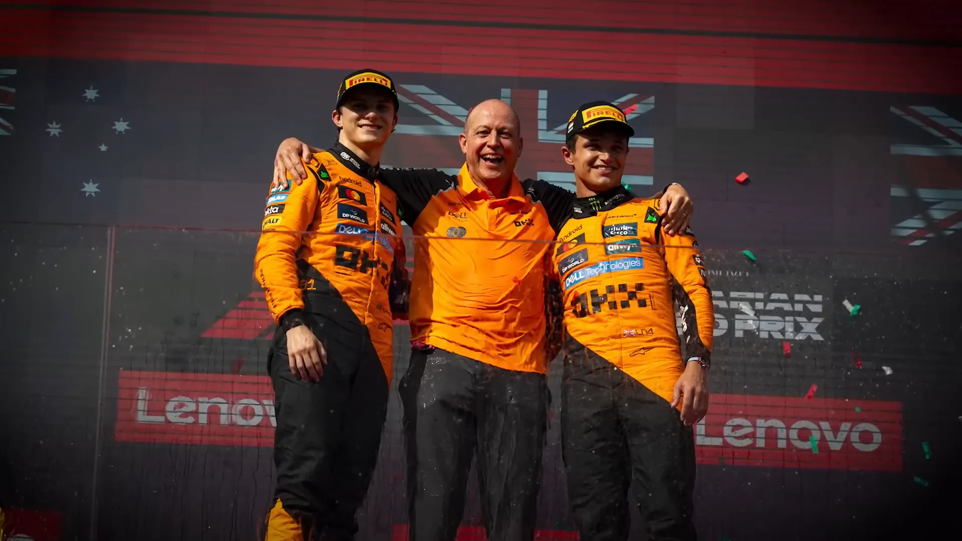 Lando Norris celebrating his victory