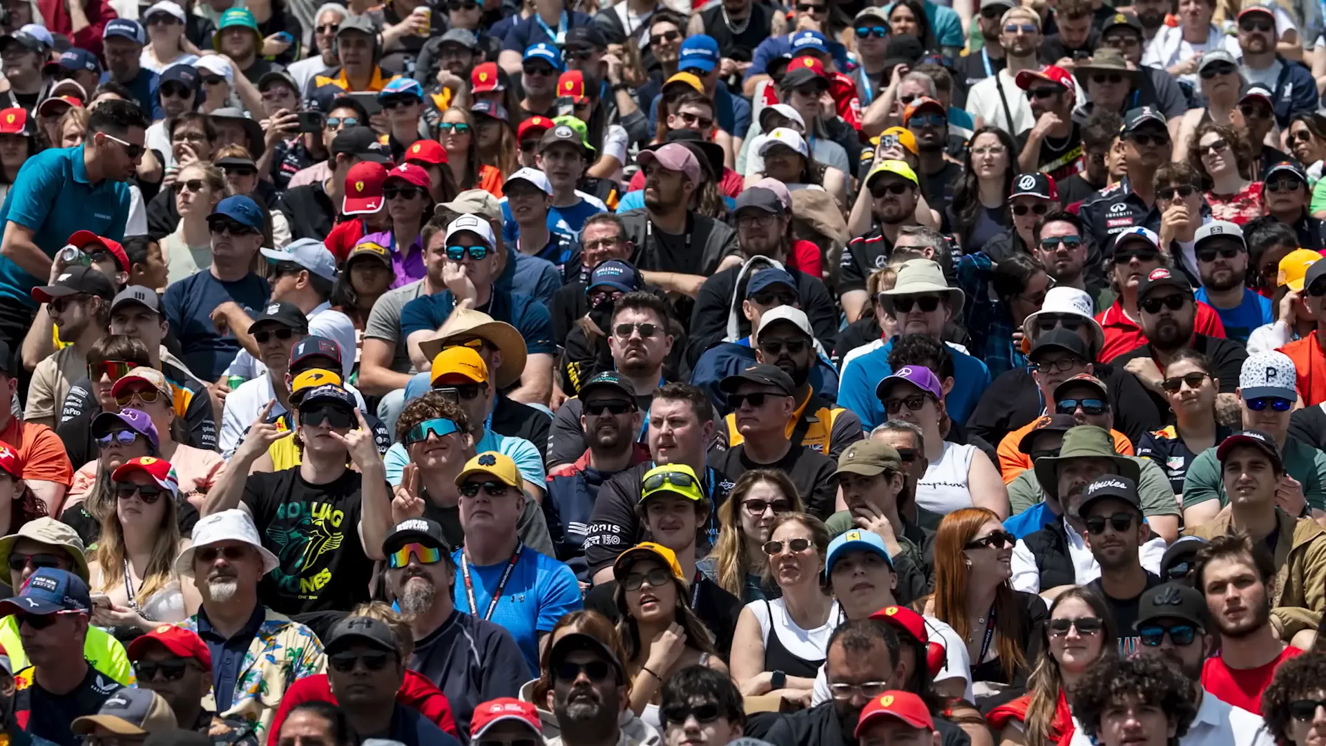 Crowd cheering at the Canadian Grand Prix.
