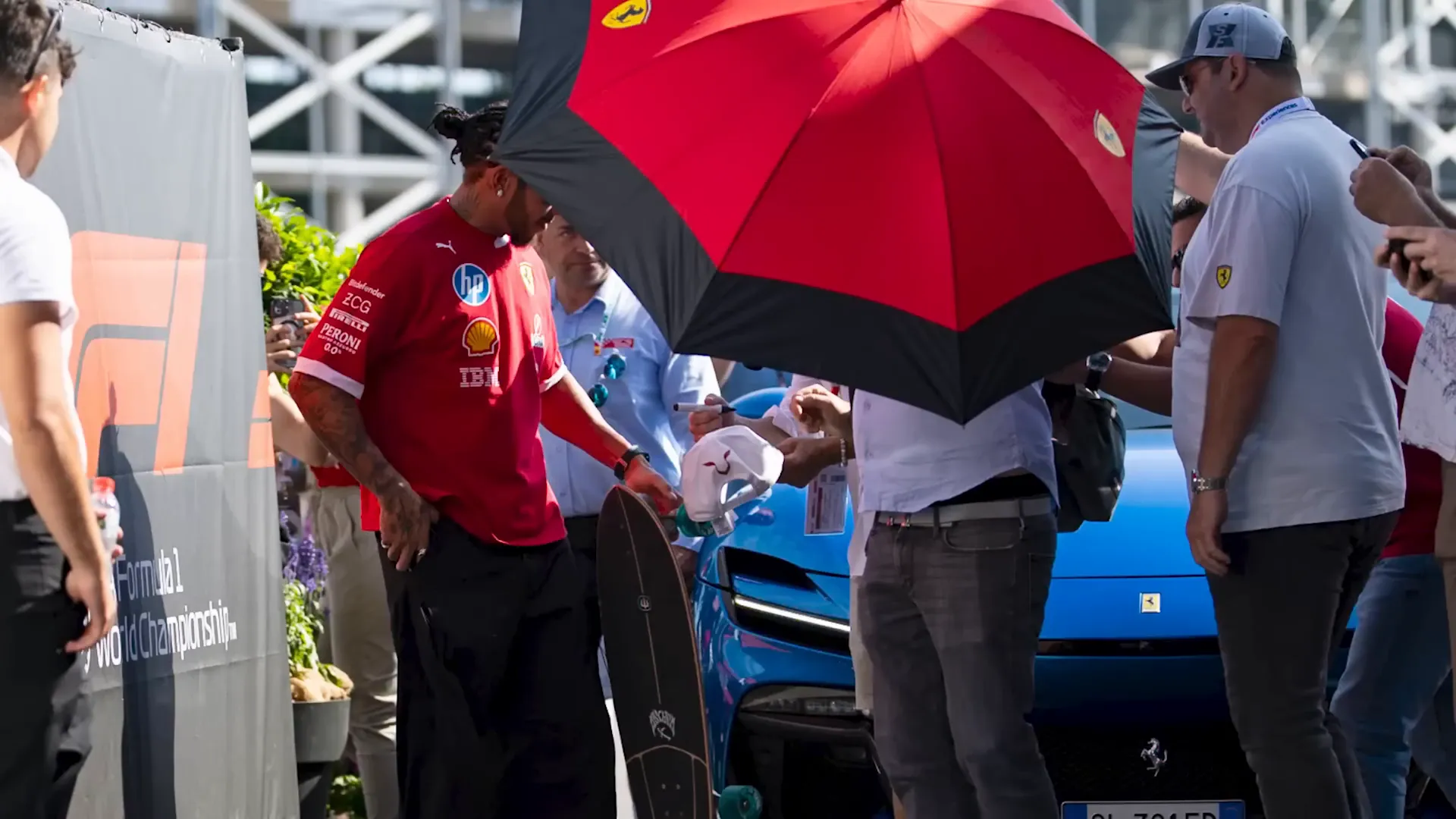 Lewis Hamilton trying to avoid media attention.