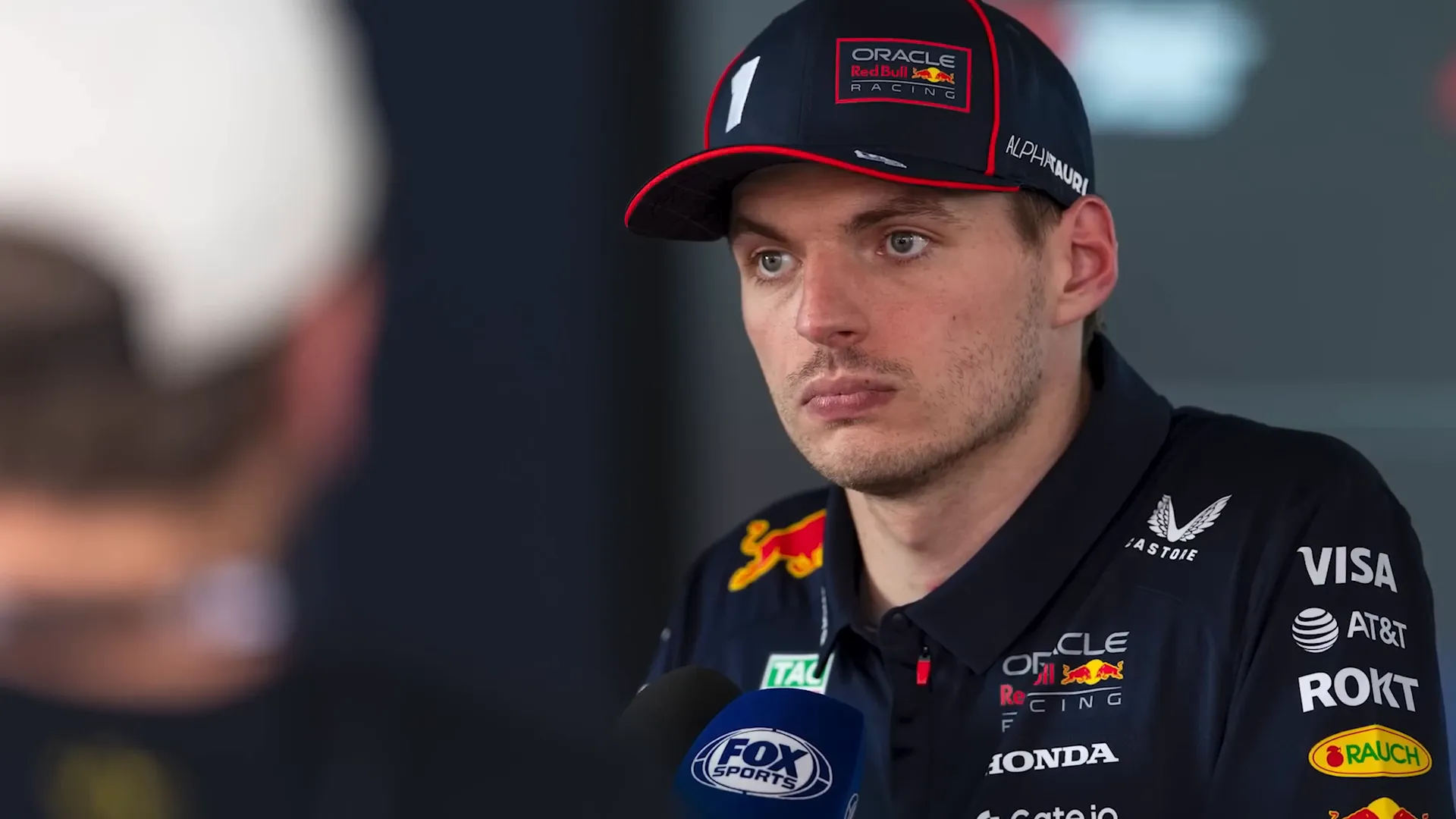 Max Verstappen colliding with George Russell during the race.