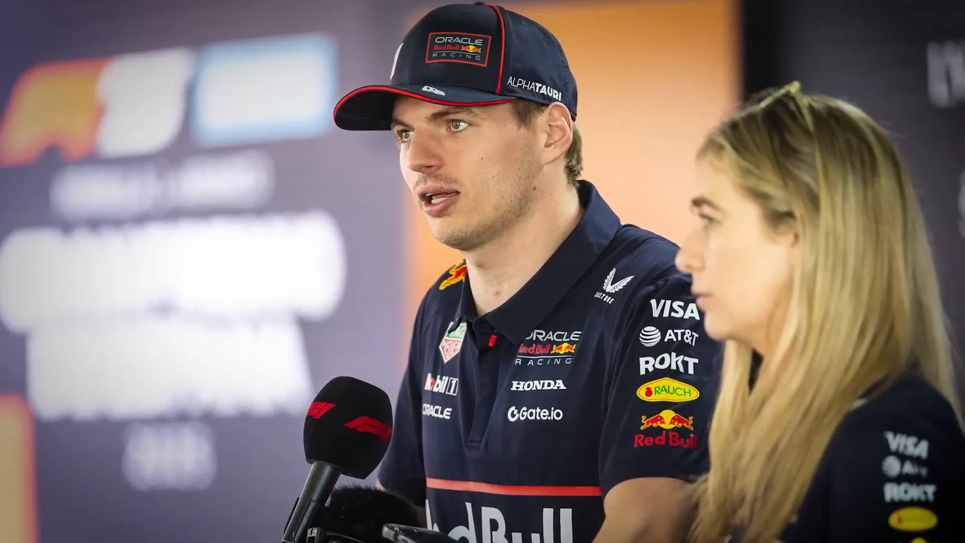 Max Verstappen addressing the press about Christian Horner's dismissal
