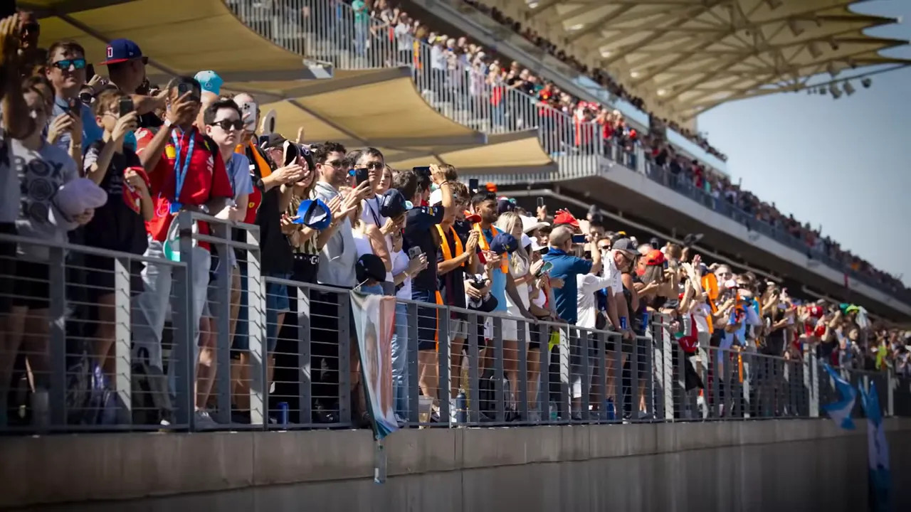 Massive crowds entering the Circuit of the Americas during race weekend