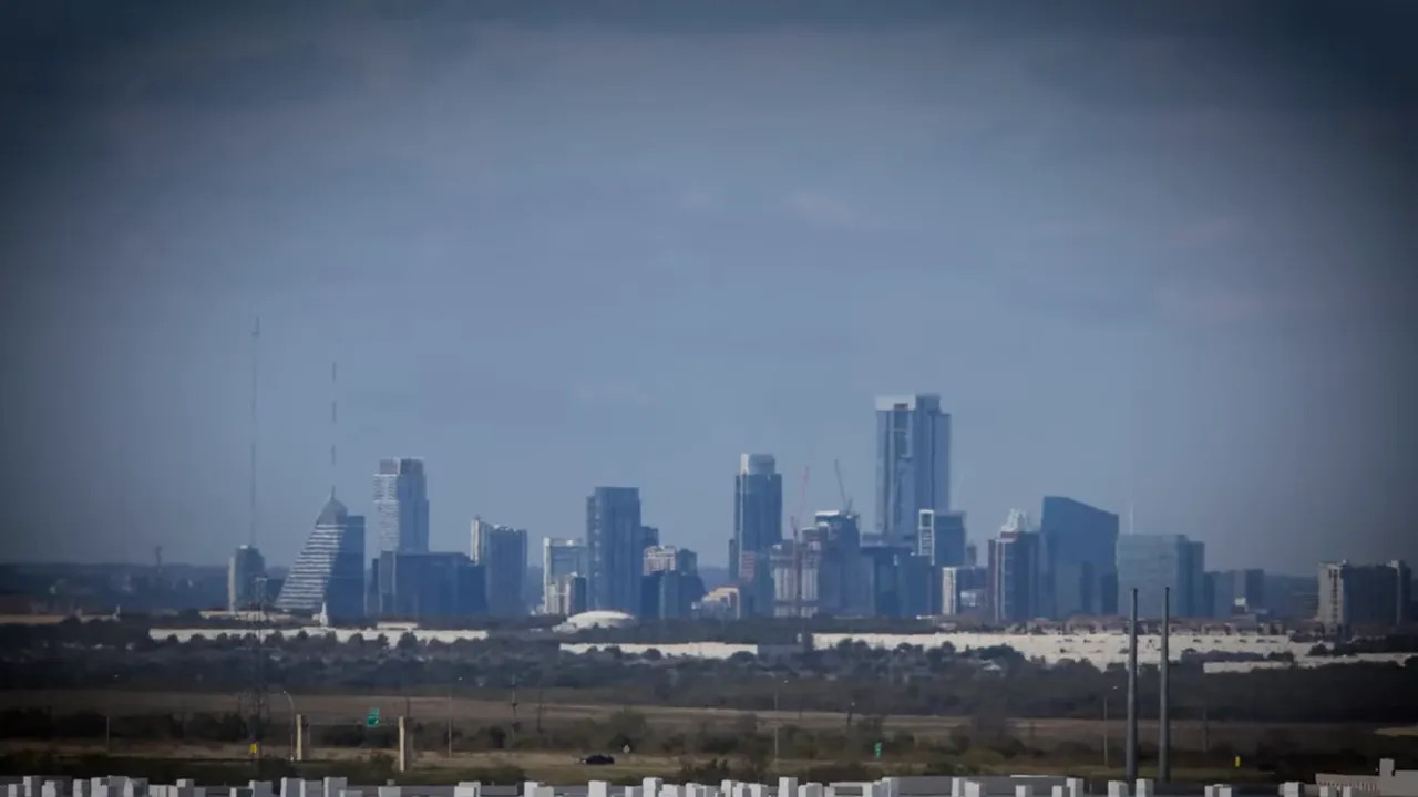 Traffic heading out of downtown Austin toward the Circuit of the Americas