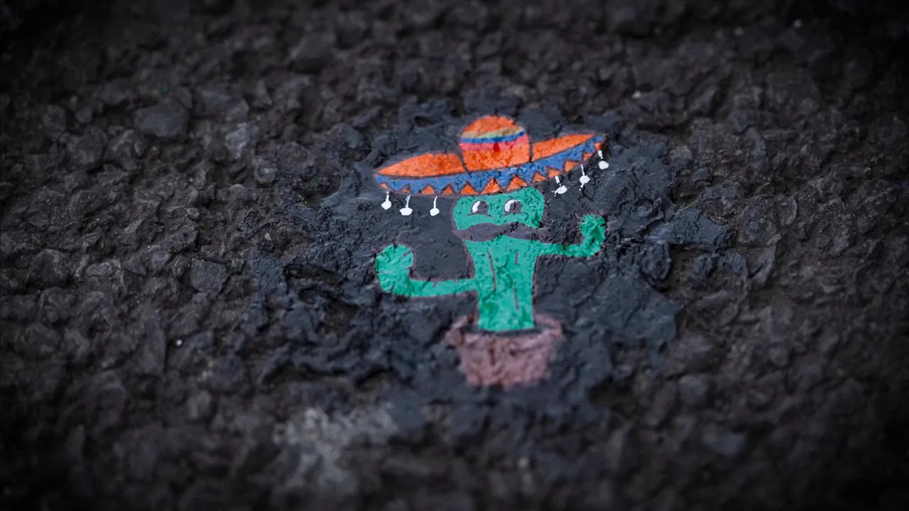 Cactus with a sombrero in the Red Bull garage
