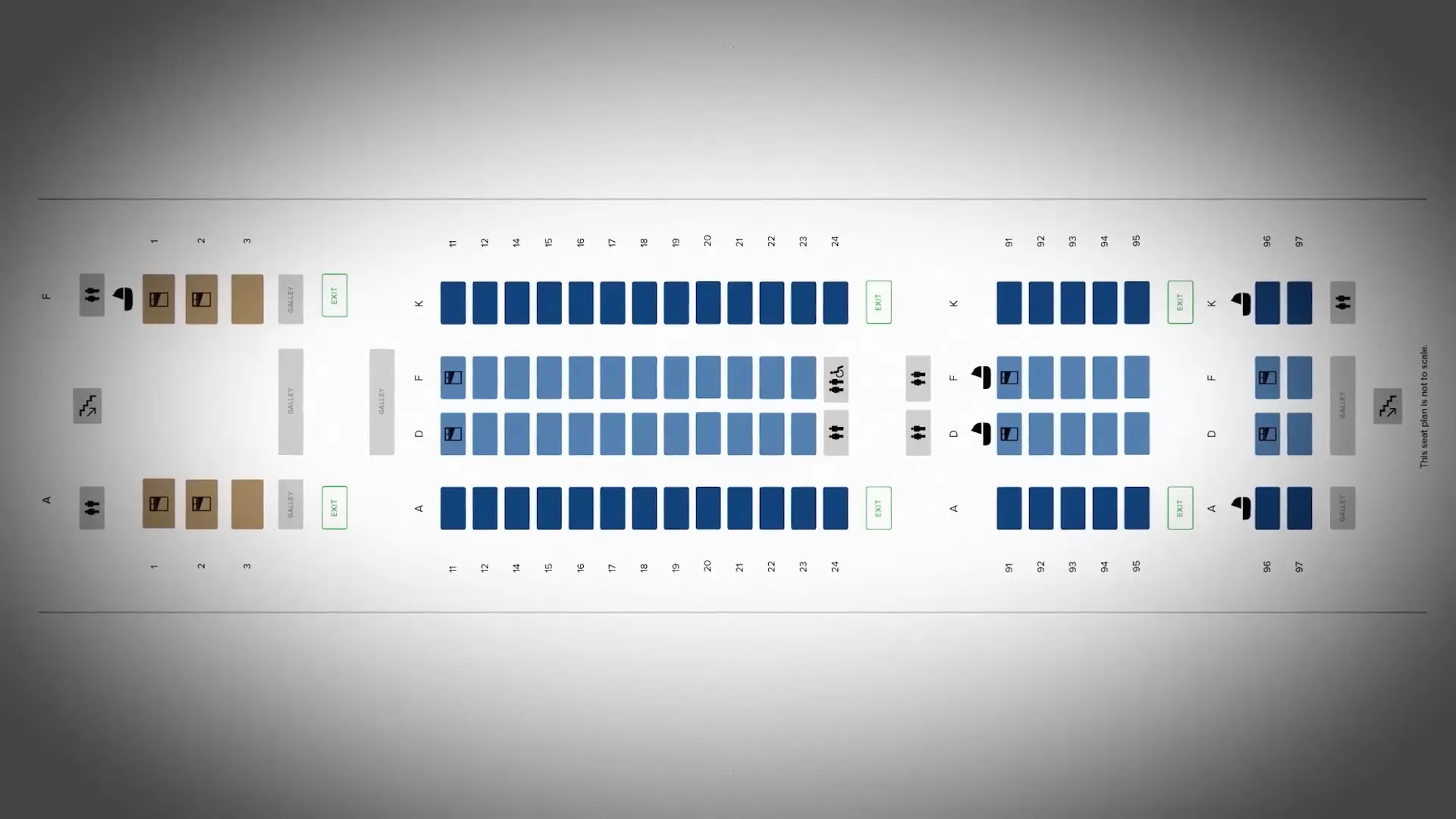 The A380 upper deck showing suites layout and cabin environment