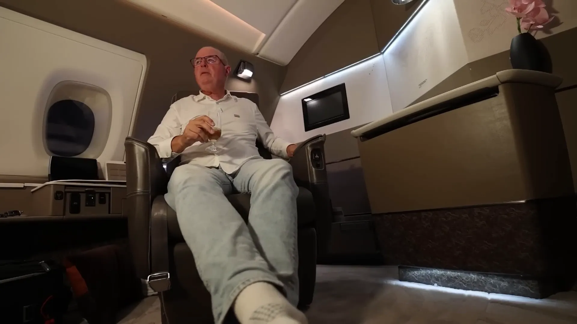 Waking up on the A380 Suites bed with approaching destination views