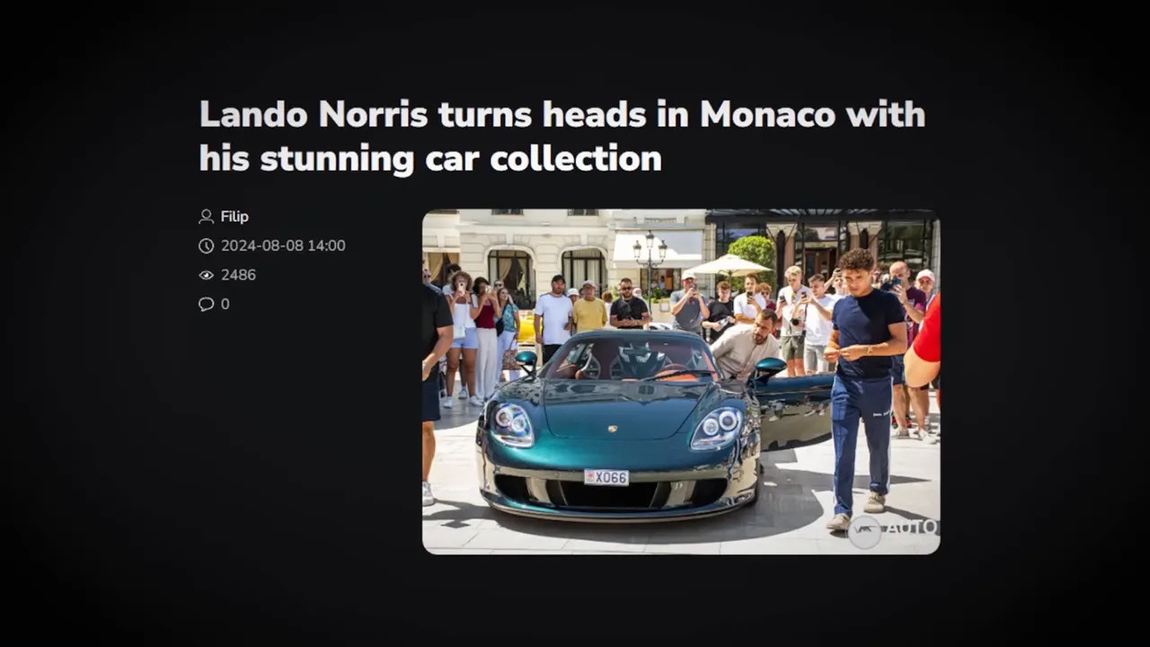 Porsche Carrera GT front view in Monaco with onlookers, shown in a video-style screenshot