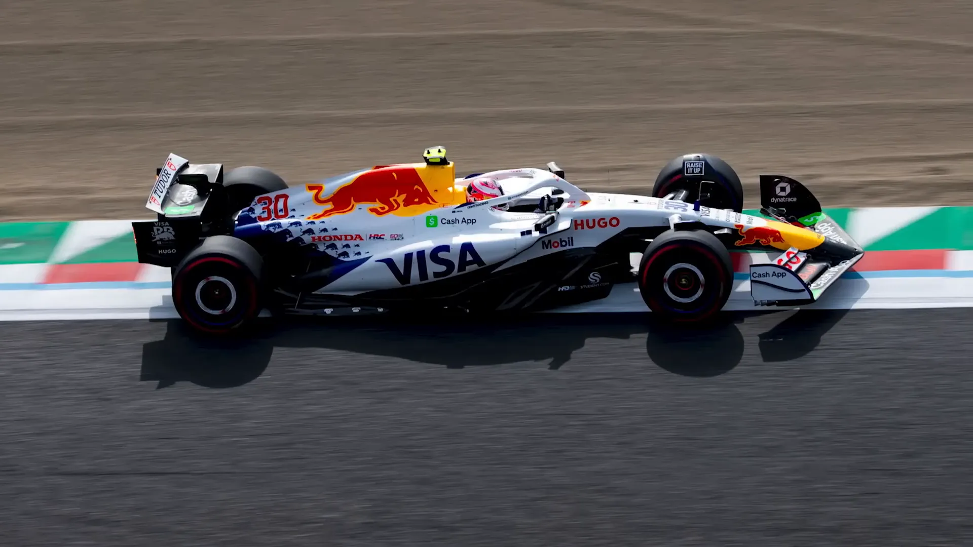 Liam Lawson and Yuki Tsunoda on track