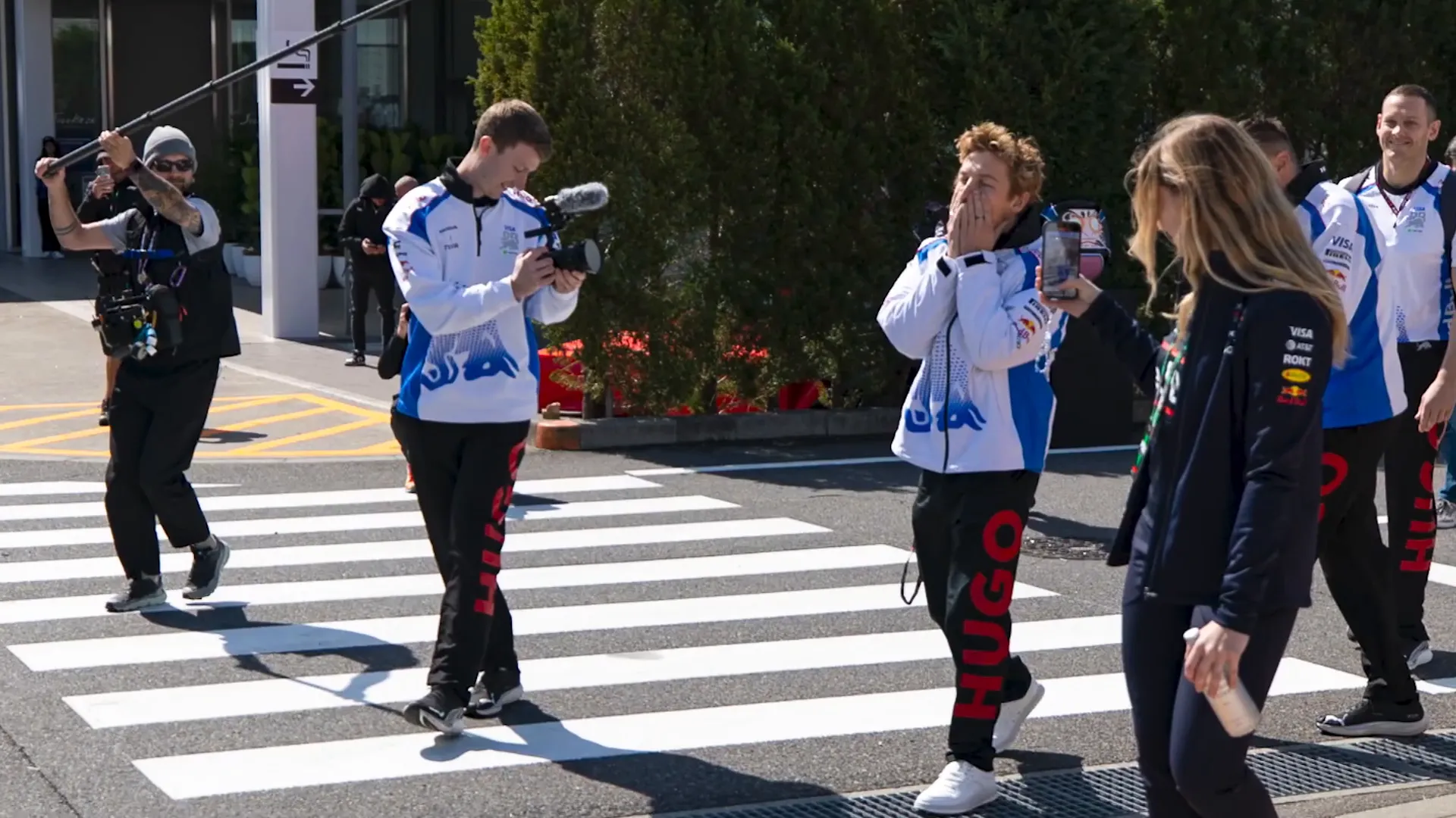 Liam Lawson walking through the paddock