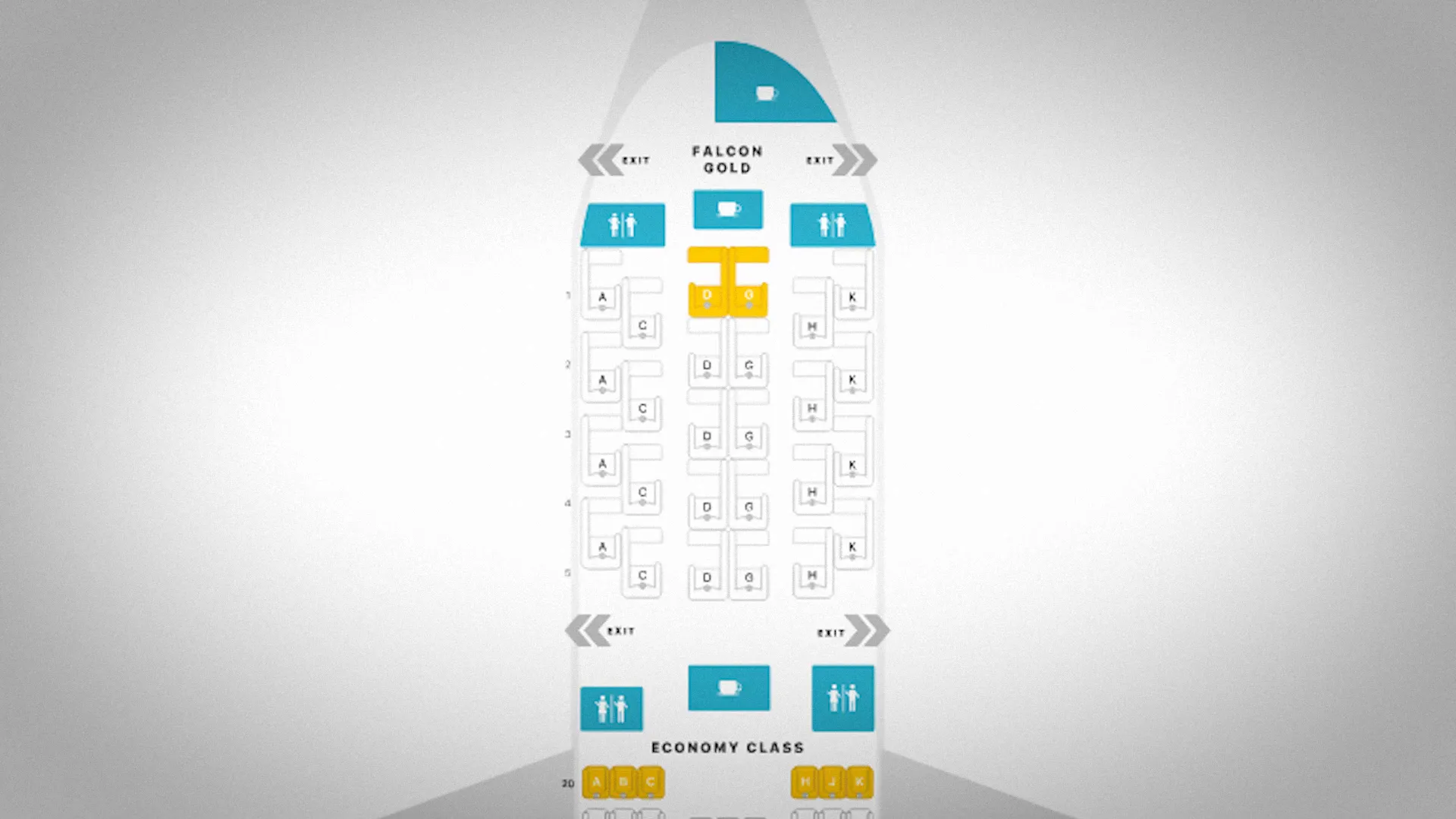 Gulf Air business class seat layout