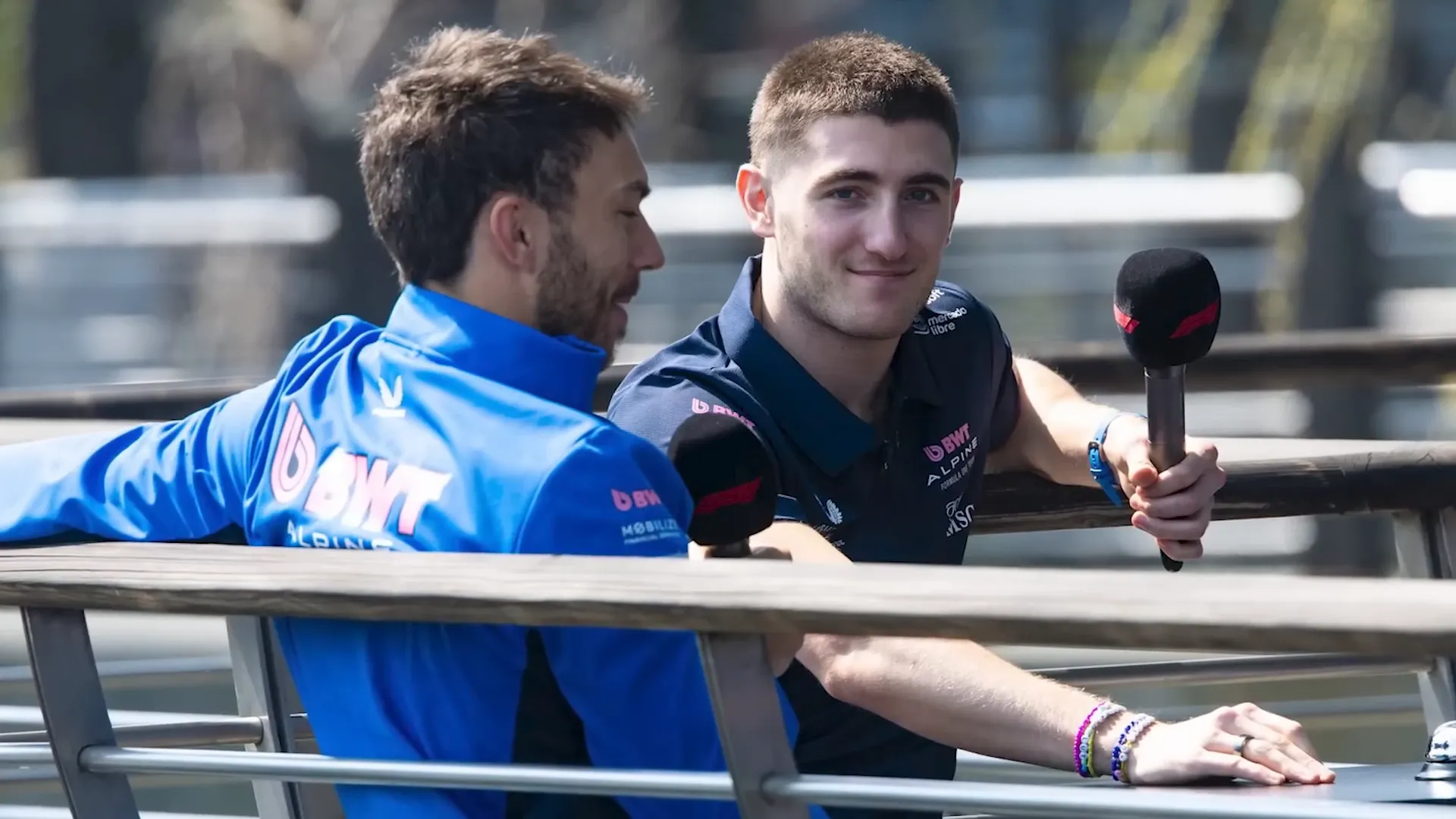 Jack Doohan and Pierre Gasly during press conference