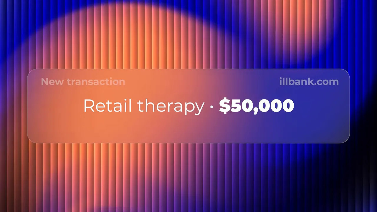 Graphic showing retail therapy cost of 50,000 dollars